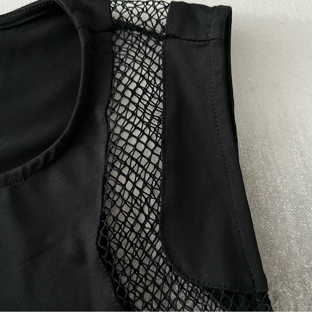 Guess Black Maxi Dress with Mesh Cutout Detail - Picture 9 of 10